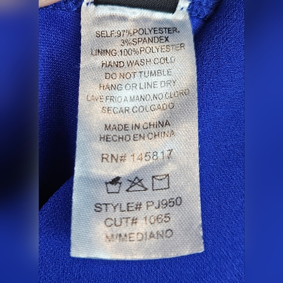 Windsor Cobalt Blue Lace Crochet Front Romper Pockets Med Boho Fairycore - Picture 6 of 6